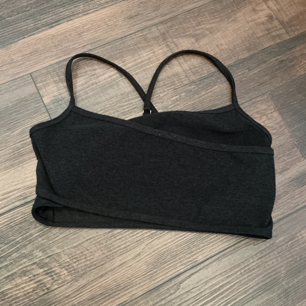 Beyond Yoga Space Dye Crossover Strappy Sports Bra Grey Large Athleisure